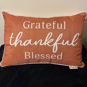 Stratford Home “Grateful Thankful Blessed” Accent Pillow~NEW!